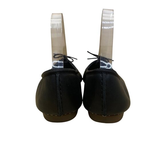 Clarks Women’s Black Leather Bow Detail Slip-On Artisan Ballet Flats Size 7 - Picture 5 of 8